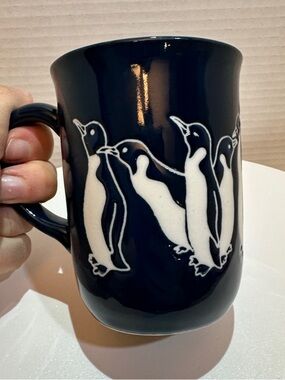 Otagiri Navy and White Penguin Ceramic Mug